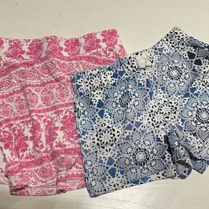 bundle of mandela girls blue shorts and pink skirt matching set size 7/8 medium